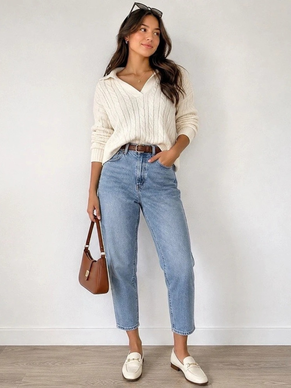 H&M Straight High Waist Jeans Straight Leg Blue US 4 Ankle Fit